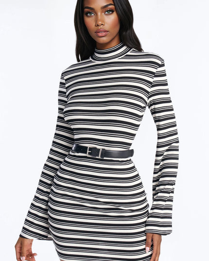 Fashion Nova Rowan Belted Ribbed Women's Mini Dress