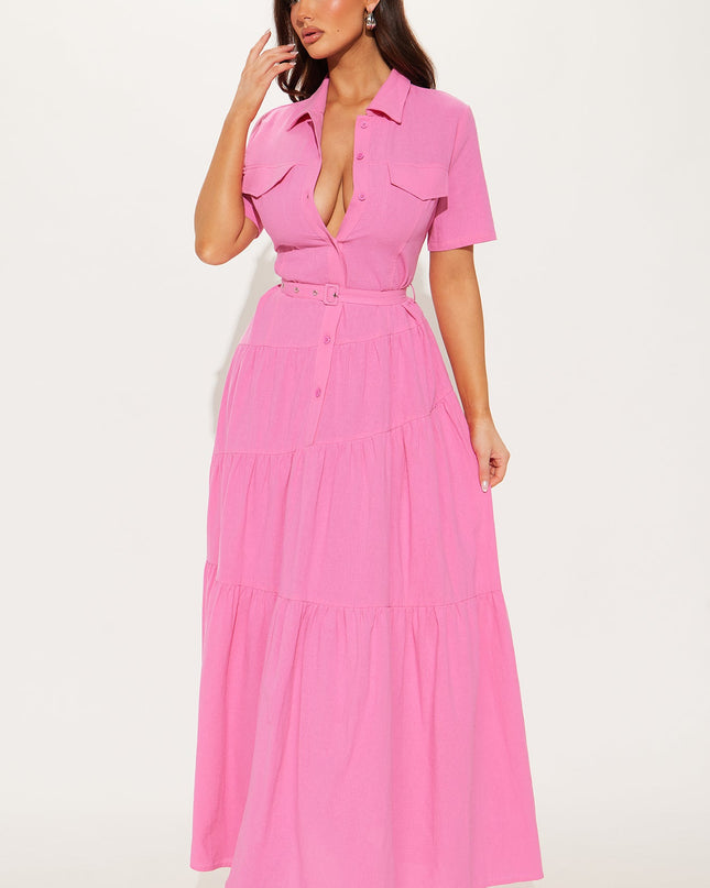 Fashion Nova Julia Maxi Shirt Women's Dress