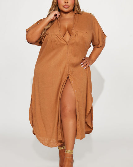 Fashion Nova Lucia Women's Shirt Midi Dress