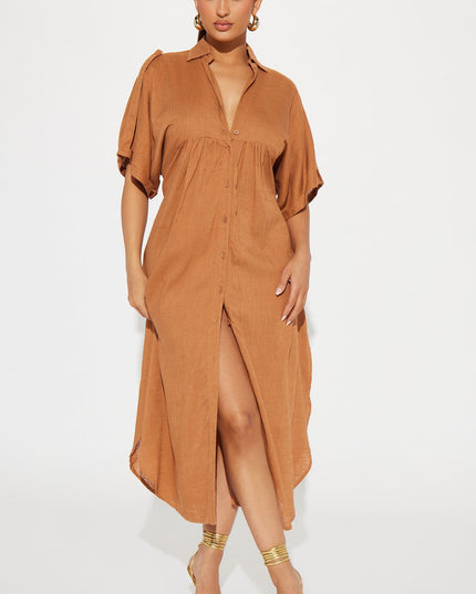 Fashion Nova Lucia Women's Shirt Midi Dress