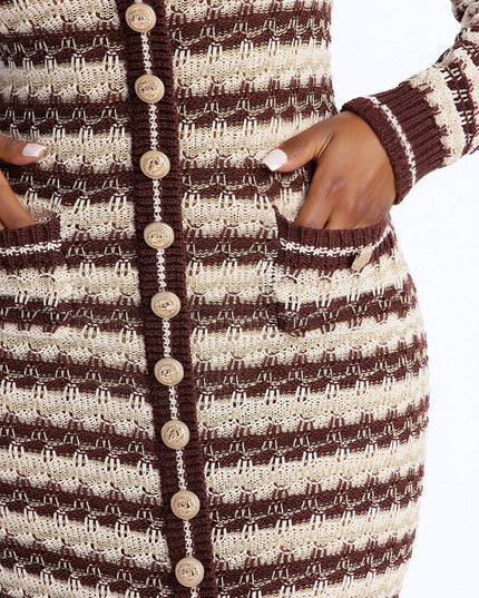 Fashion Nova Hana Long Sleeve Sweater Women's Midi Dress