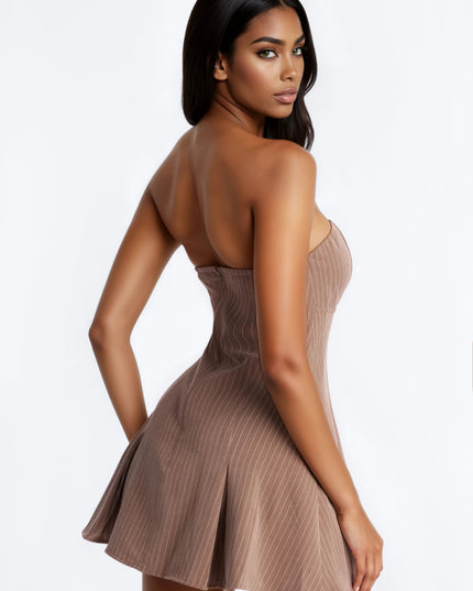 Fashion Nova High Priority Strapless Pinstripe Women's Mini Dress