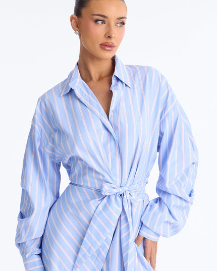 Fashion Nova Pippa Striped Poplin Women's Mini Dress