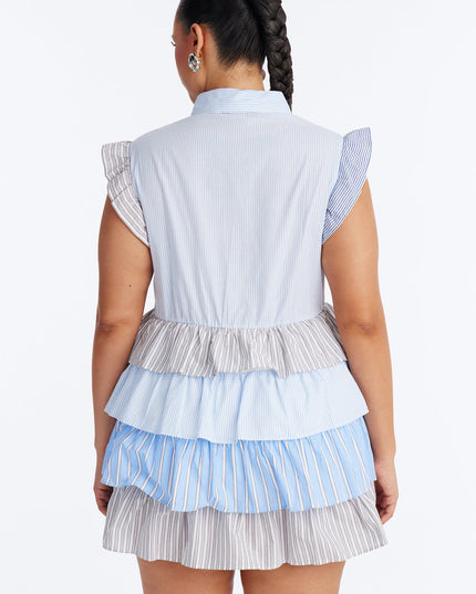 Fashion Nova Around The Way Pinstripe Women's Babydoll Mini Dress