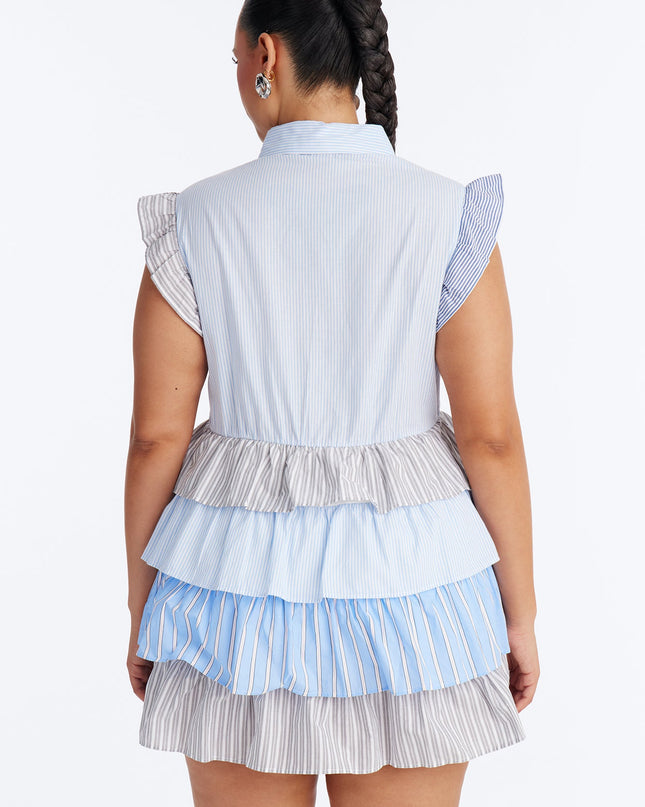 Fashion Nova Around The Way Pinstripe Women's Babydoll Mini Dress