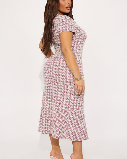 Fashion Nova Margot Stretch Tweed Women's Midi Dress