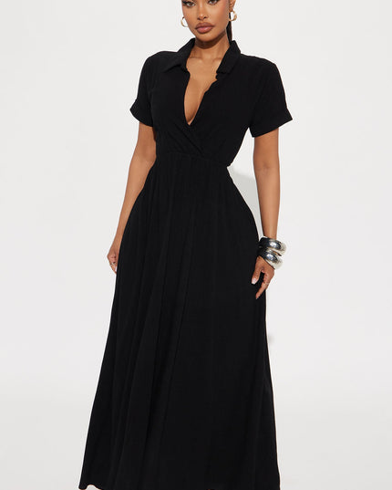 Fashion Nova Linen Women's Maxi Shirt Dress