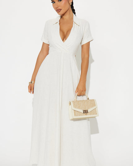 Fashion Nova Linen Shirt Women's Maxi Dress