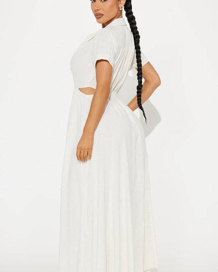 Fashion Nova Linen Women's Maxi Shirt Dress