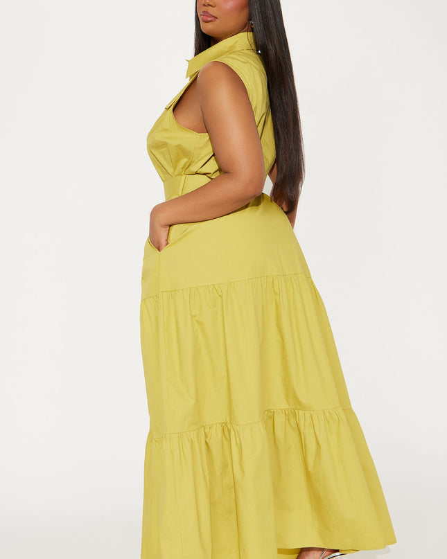 Fashion Nova Michaela Poplin Women's Maxi Dress