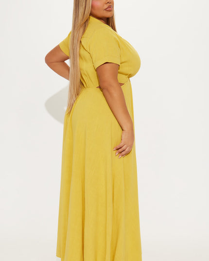 Fashion Nova Linen Women's Maxi Shirt Dress