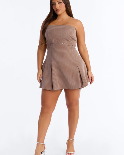 Fashion Nova High Priority Strapless Pinstripe Women's Mini Dress