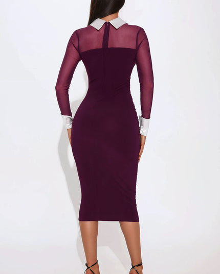 Fashion Nova She Means Business Mesh Women's Shirt Midi Dress