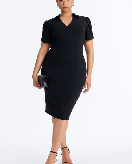 Fashion Nova Marina Bow Short Sleeve Women's Midi Dress
