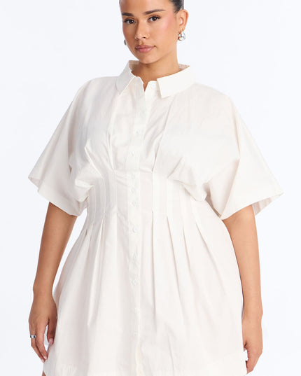 Fashion Nova Mavis Short Sleeve Poplin Women's Mini Dress