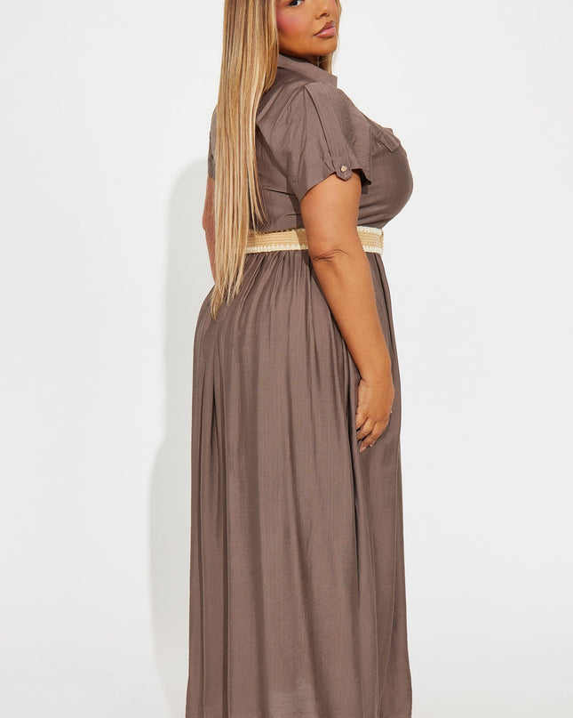 Fashion Nova Laurel Linen Women's Shirt Maxi Dress