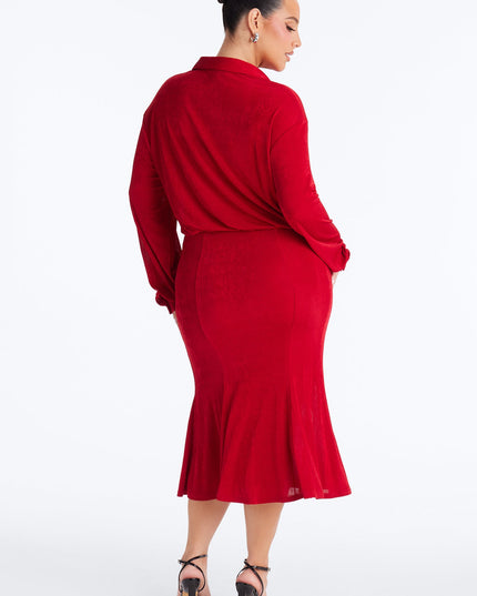 Fashion Nova Jemma Slinky Long Sleeve Women's Midi Dress