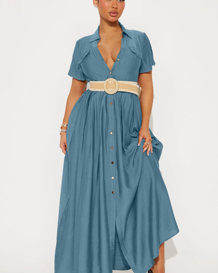 Fashion Nova Laurel Linen Women's Shirt Maxi Dress