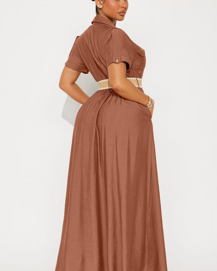 Fashion Nova Laurel Linen Women's Shirt Maxi Dress
