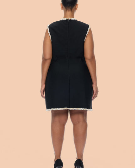 Fashion Nova Victoria Pearl Trim Women's Bandage Mini Dress