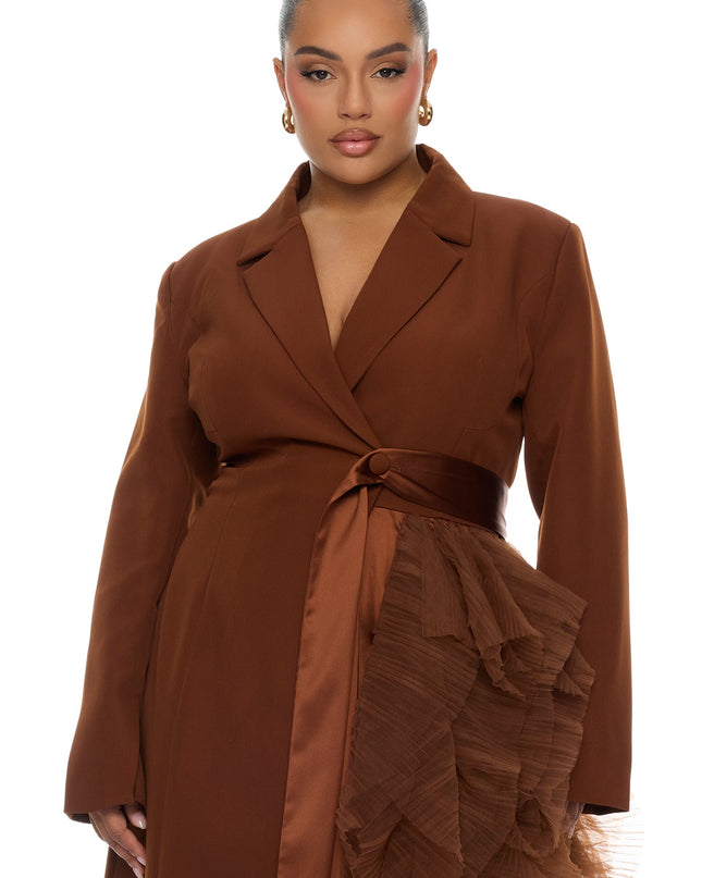 Fashion Nova Katie Tulle Blazer Women's Mini Dress