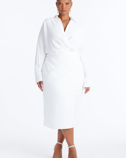 Fashion Nova Giada Women's Wrap Shirt Midi Dress