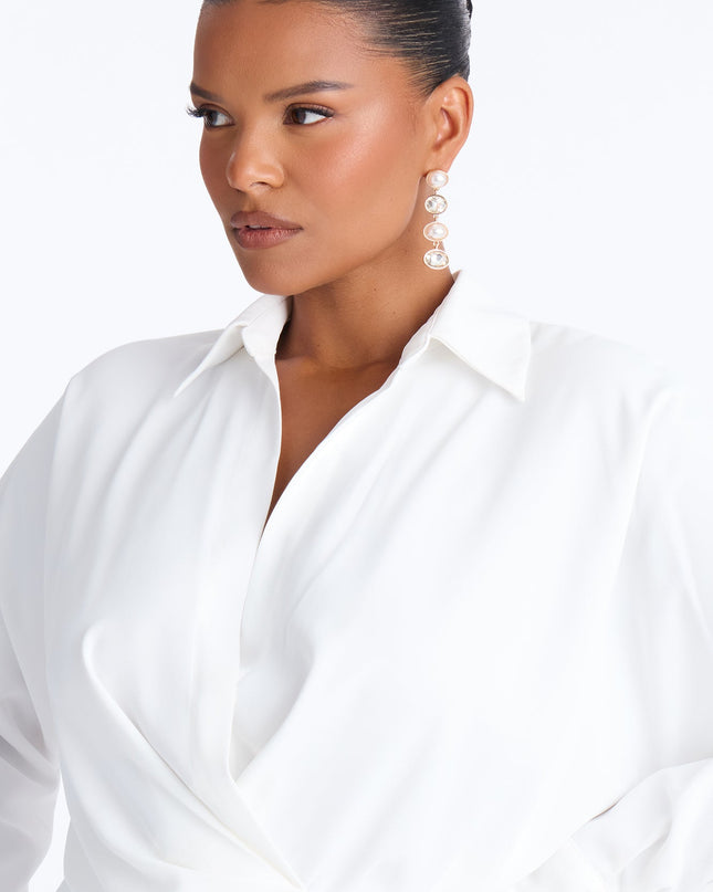 Fashion Nova Giada Women's Wrap Shirt Midi Dress