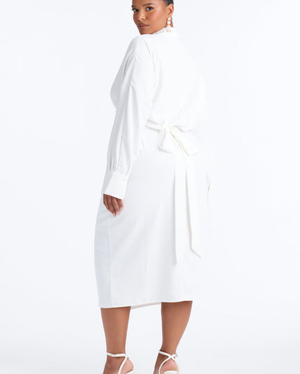 Fashion Nova Giada Women's Wrap Shirt Midi Dress