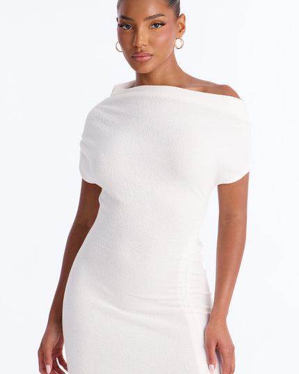 Fashion Nova Milena Asymmetrical Textured Women's Midi Dress