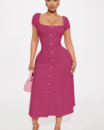 Fashion Nova Just a Moment Scoop Neck Women's Midi Dress