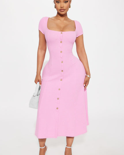 Fashion Nova Just a Moment Scoop Neck Women's Midi Dress