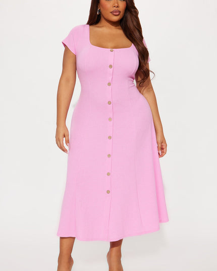 Fashion Nova Just a Moment Scoop Neck Women's Midi Dress