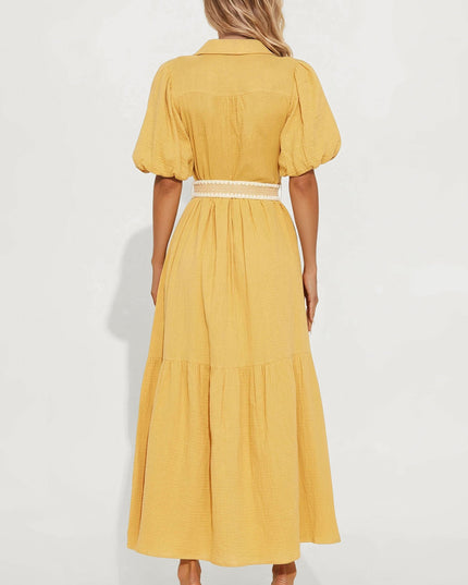 Fashion Nova Georgina Short Sleeve Women's Shirt Maxi Dress