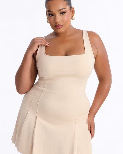Fashion Nova Rue Pleated Drop Waist Women's Mini Dress