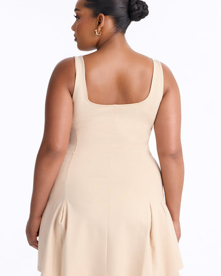 Fashion Nova Rue Pleated Drop Waist Women's Mini Dress