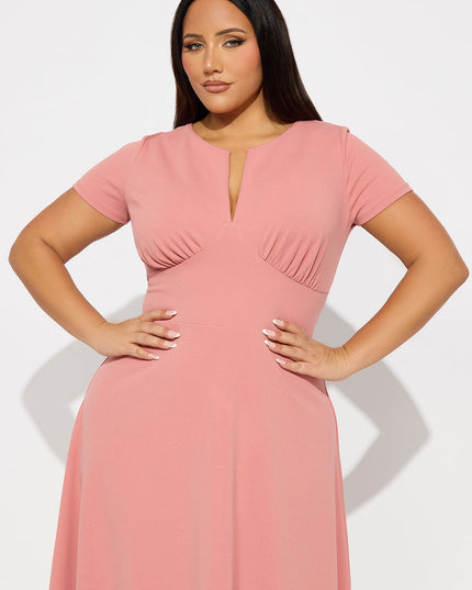 Fashion Nova Charolette Short Sleeve Women's Midi Dress