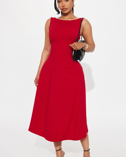 Fashion Nova Sweet Sunday Knit Crepe Women's Midi Dress