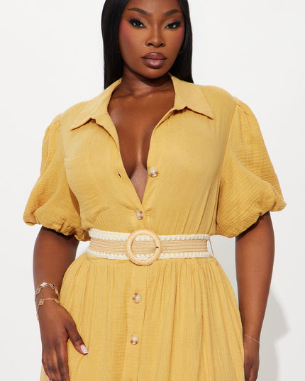Fashion Nova Georgina Short Sleeve Women's Shirt Maxi Dress