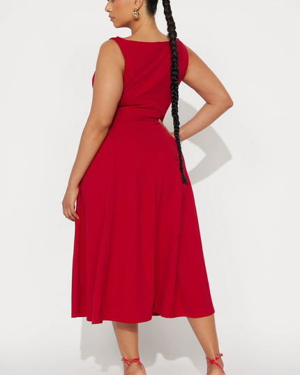 Fashion Nova Sweet Sunday Knit Crepe Women's Midi Dress