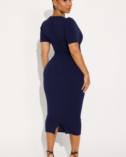 Fashion Nova Presley Short Sleeve Women's Midi Dress