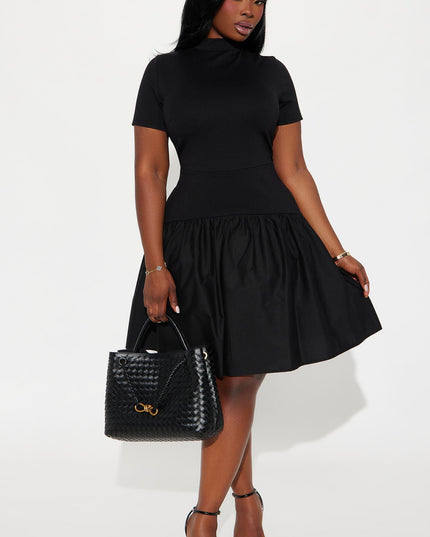Fashion Nova Kennedy Short Sleeve Drop Waist Women's Mini Dress