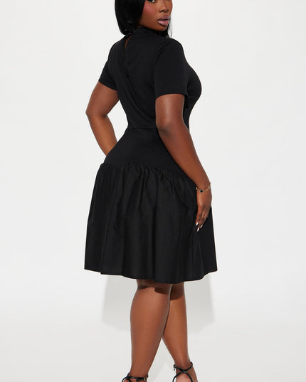 Fashion Nova Kennedy Short Sleeve Drop Waist Women's Mini Dress
