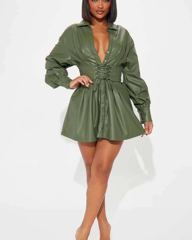 Fashion Nova Bianca Faux Leather Women's Mini Dress