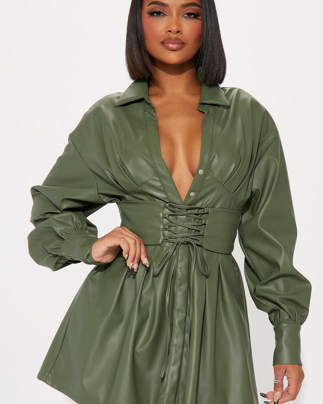Fashion Nova Bianca Faux Leather Women's Mini Dress