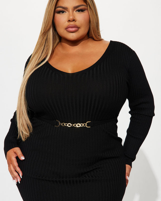 Fashion Nova Rocking Baddie Long Sleeve Women's Midi Dress