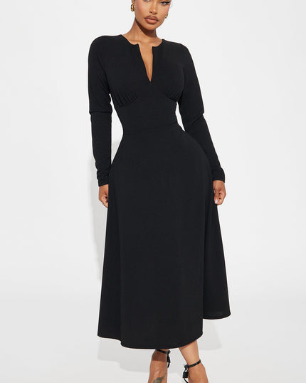 Fashion Nova Charolette Long Sleeve Women's Midi Dress