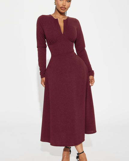 Fashion Nova Charolette Long Sleeve Women's Midi Dress