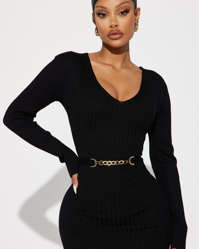 Fashion Nova Rocking Baddie Long Sleeve Women's Midi Dress