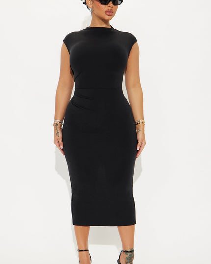 Fashion Nova Carrie Short Sleeve Women's Ruched Midi Dress