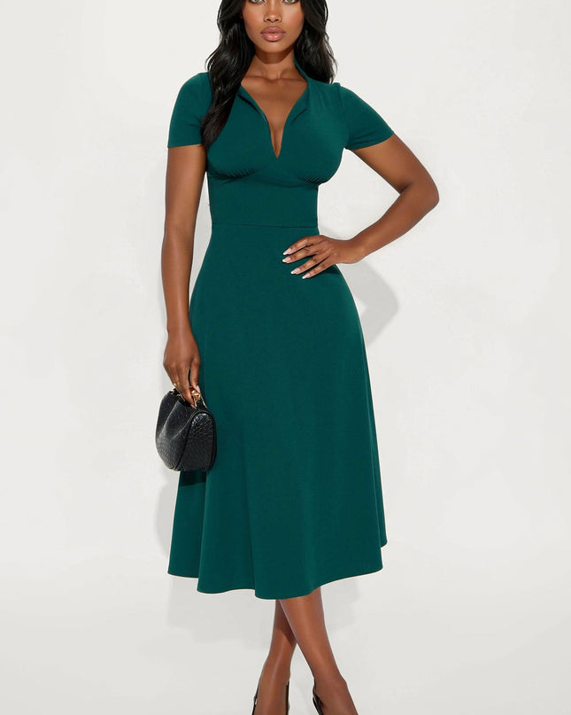 Fashion Nova Charolette Short Sleeve Women's Midi Dress